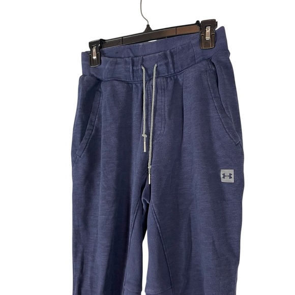 Under Armour Fitted Navy Blue Sweatpants Men’s Medium Joggers Drawstring Waist - Picture 3 of 5